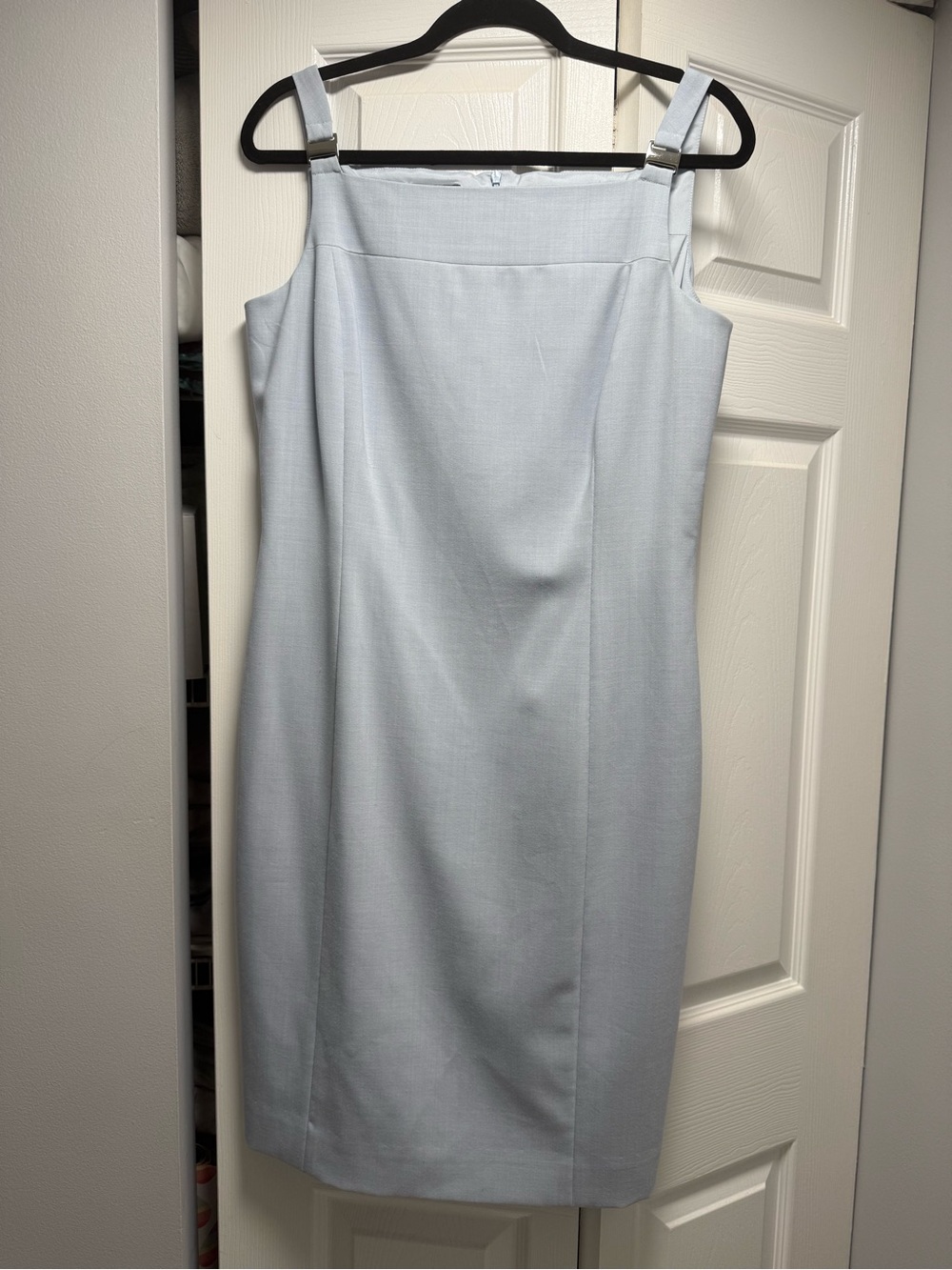 Liz Claiborne Light Blue Square-Neck Midi Dress